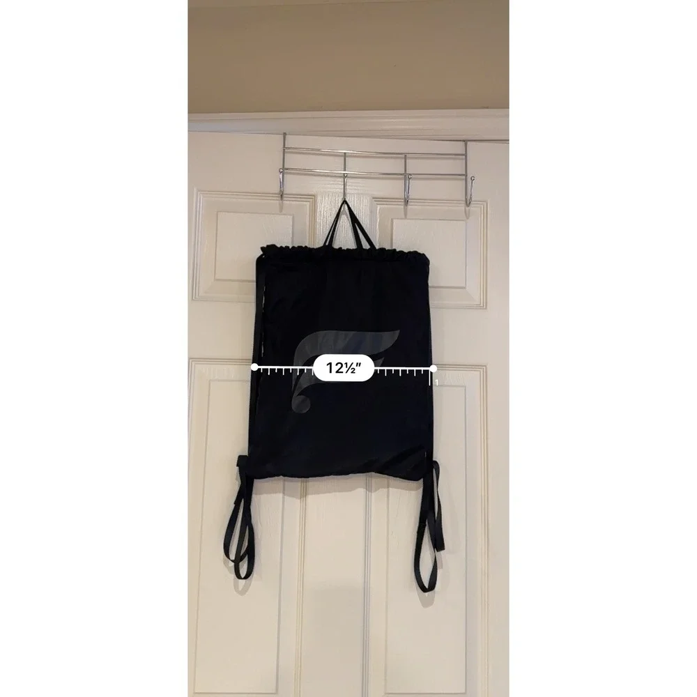 Fabletics Black Drawstring Backpack Quilted Cinch Gym Bag Logo Lightweight